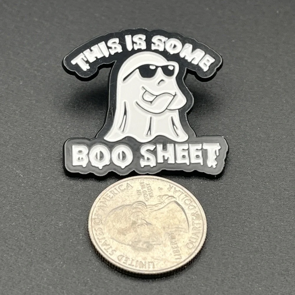This Is Some Boo Sheet Ghost Halloween Funny Novelty‎ Lapel Hat Pin